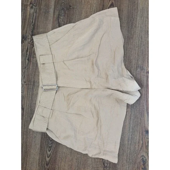 $350 A.L.C. Women's Beige Grayson Belted Shorts Size 8 - Picture 6 of 9